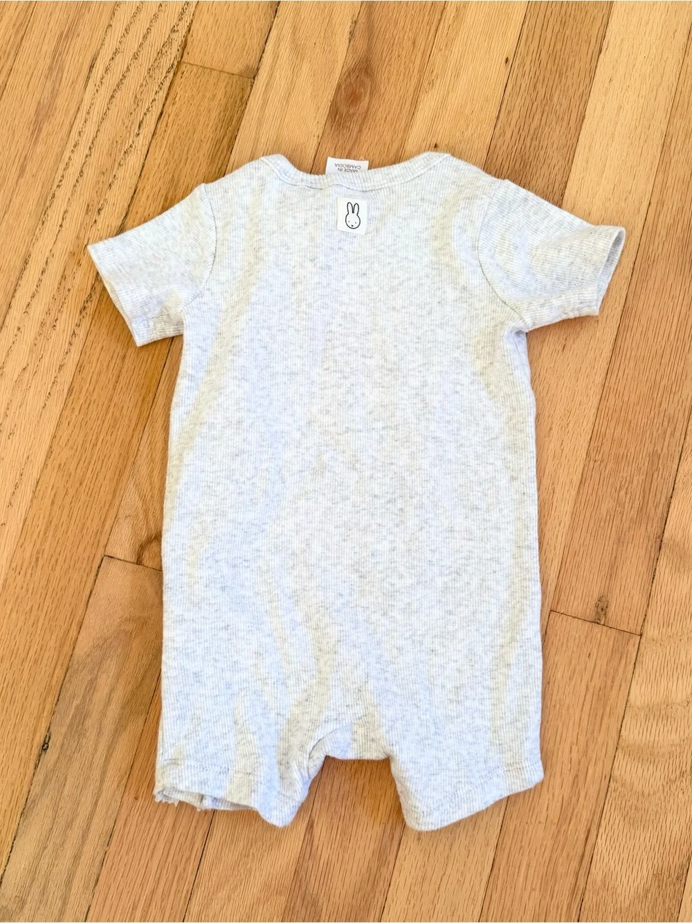 COTTON ON Miffy Gray Baby Romper with Pears